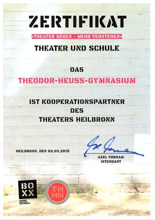 Theaterkooperation Zertifikat 2015